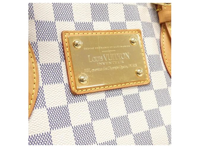 Borsa Hampstead MM Damier Azur di Louis Vuitton Bianco Blu - vista 5