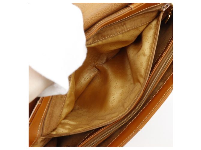 Borsa Tote Gucci Old in pelle marrone - vista 8