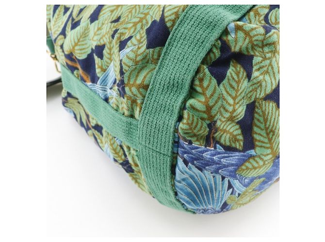 Borsa a Spalla Hermès con Stampa Botanica e di Uccelli Verde - vista 4
