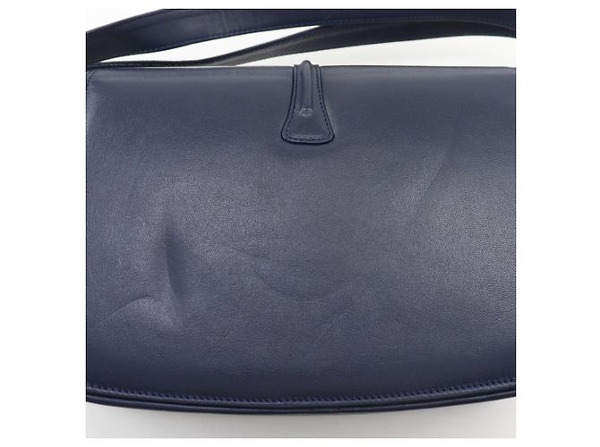 Bolsa de Ombro de Couro de Bezerro Vintage Gucci Azul marinho - vista 11