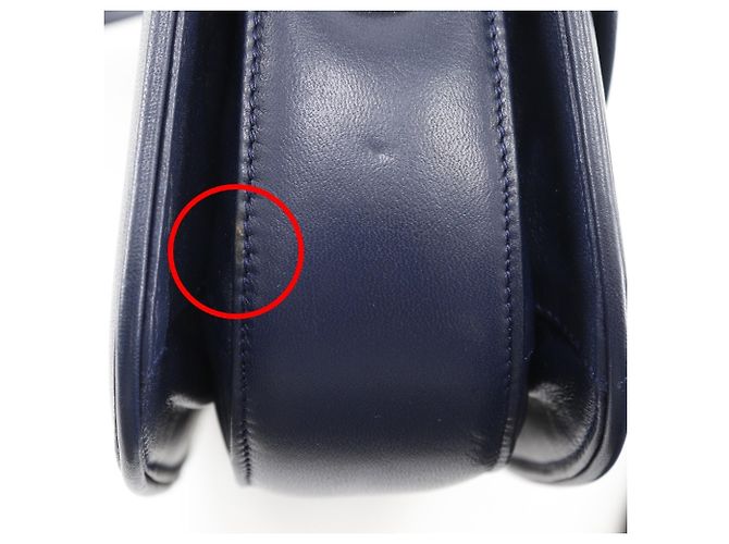 Bolsa de Ombro de Couro de Bezerro Vintage Gucci Azul marinho - vista 14