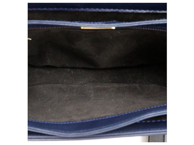 Bolsa de Ombro de Couro de Bezerro Vintage Gucci Azul marinho - vista 16