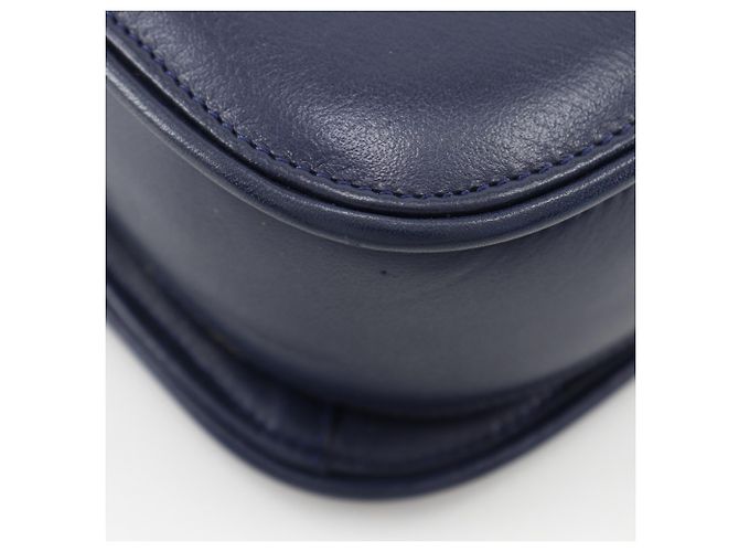 Bolsa de Ombro de Couro de Bezerro Vintage Gucci Azul marinho - vista 4