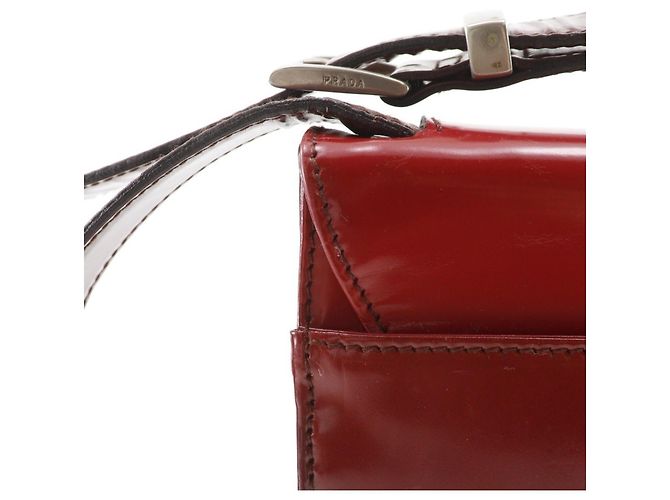 Prada Gradient Emaille Rote Schultertasche A5 mit Klappe - Ansicht 18