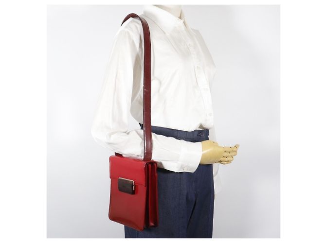Prada Gradient Emaille Rote Schultertasche A5 mit Klappe - Ansicht 19