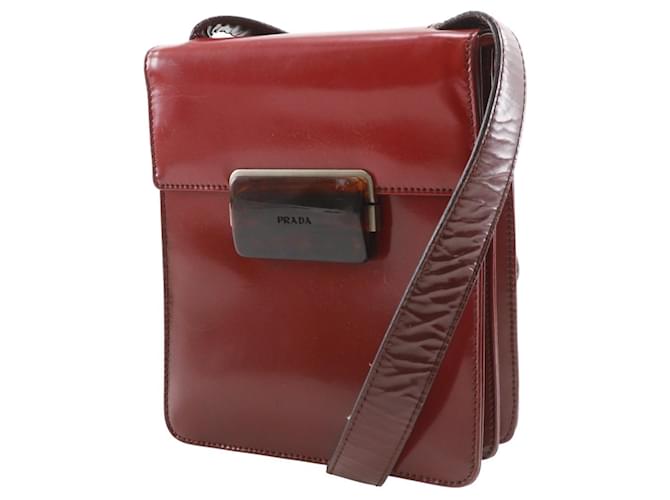 Prada Gradient Emaille Rote Schultertasche A5 mit Klappe - Ansicht 2