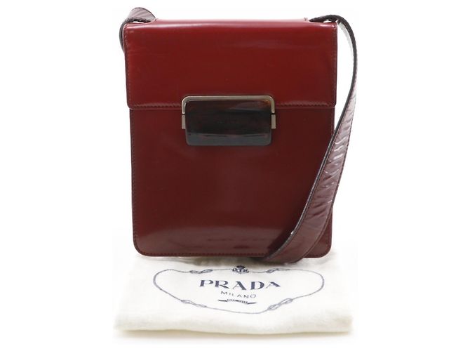 Prada Gradient Emaille Rote Schultertasche A5 mit Klappe - Ansicht 20