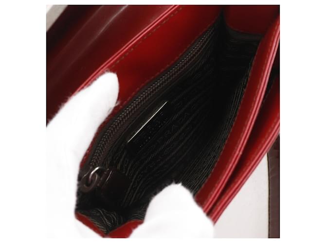 Prada Gradient Emaille Rote Schultertasche A5 mit Klappe - Ansicht 5