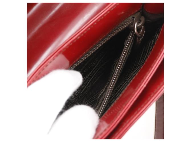 Prada Gradient Emaille Rote Schultertasche A5 mit Klappe - Ansicht 7
