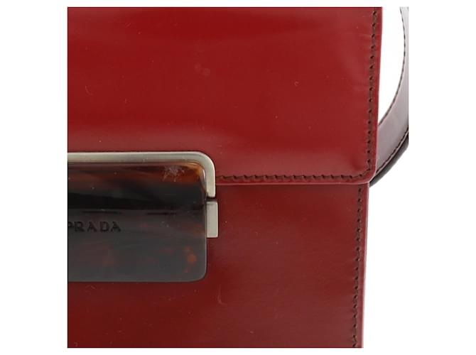 Prada Gradient Emaille Rote Schultertasche A5 mit Klappe - Ansicht 8