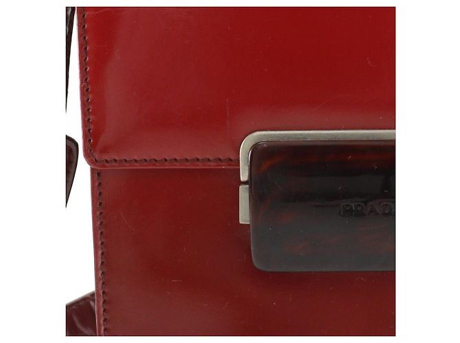 Prada Gradient Emaille Rote Schultertasche A5 mit Klappe - Ansicht 9