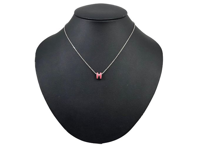 Hermès Collana Mini Pop Ash HERMES Rosa H Donna Argento - vista 3