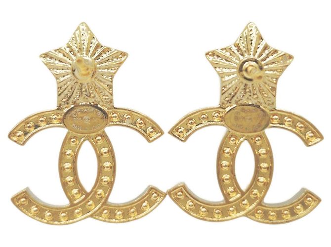 Orecchini a stella dorati e bianchi Chanel Bianco D'oro - vista 4