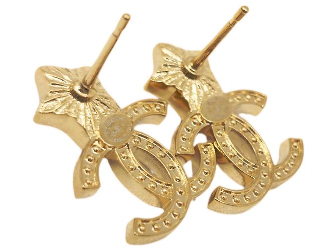 Orecchini a stella dorati e bianchi Chanel Bianco D'oro - vista 5