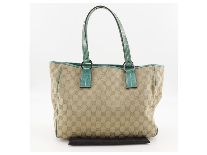 Gucci GG Canvas Tote Bag Beige Grün - Ansicht 17
