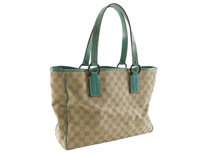 Gucci GG Canvas Tote Bag Beige Grün - Ansicht 3