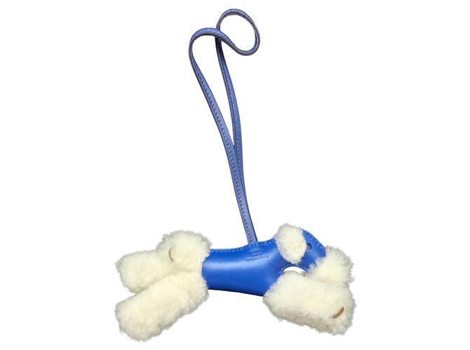 Hermès Portachiavi HERMES Buddy in blu e bianco - vista 2