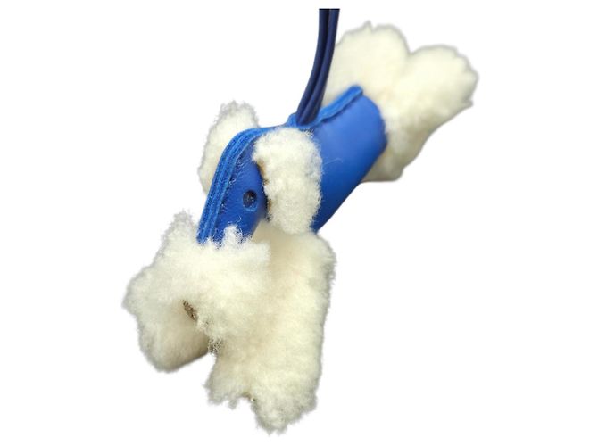 Hermès Portachiavi HERMES Buddy in blu e bianco - vista 3