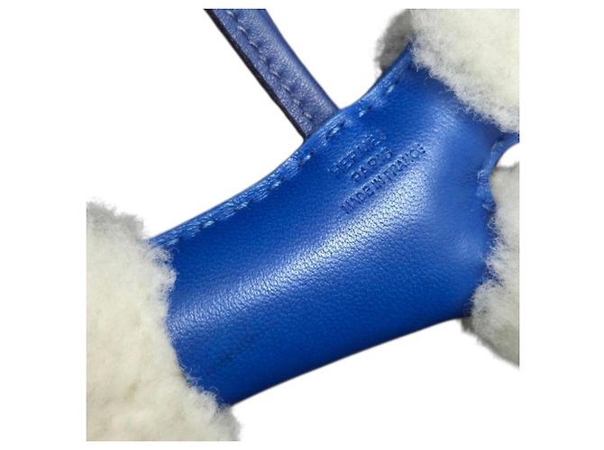 Hermès Portachiavi HERMES Buddy in blu e bianco - vista 7