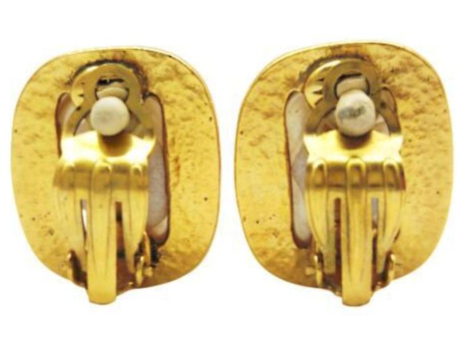 Orecchini a clip in oro Chanel Coco Mark Bianco D'oro - vista 4