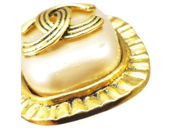 Orecchini a clip in oro Chanel Coco Mark Bianco D'oro - vista 7