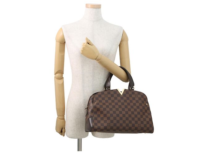 Borsa a mano Bowling Kensington Damier Ebene Louis Vuitton Marrone Beige - vista 4