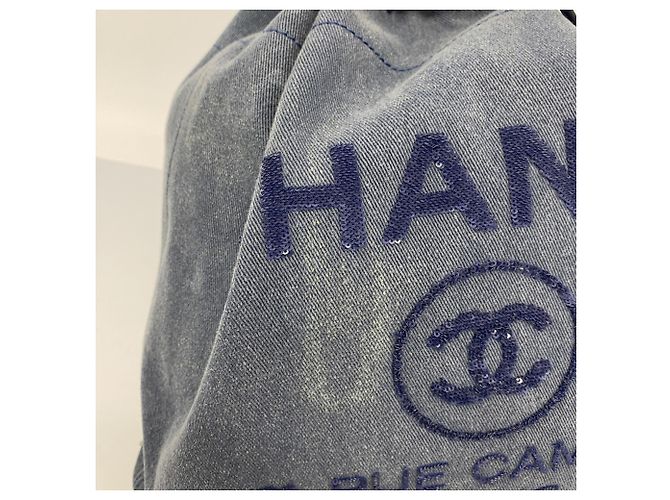 Chanel Deauville Denim Rucksack Blau Marineblau - Ansicht 11