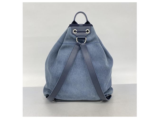 Chanel Deauville Denim Rucksack Blau Marineblau - Ansicht 13