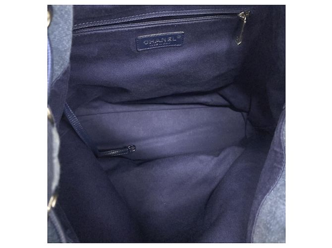 Chanel Deauville Denim Rucksack Blau Marineblau - Ansicht 4