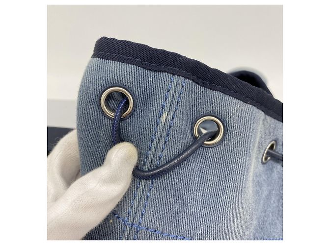 Chanel Deauville Denim Rucksack Blau Marineblau - Ansicht 6