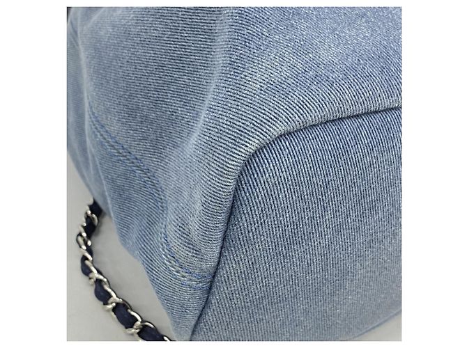Chanel Deauville Denim Rucksack Blau Marineblau - Ansicht 7