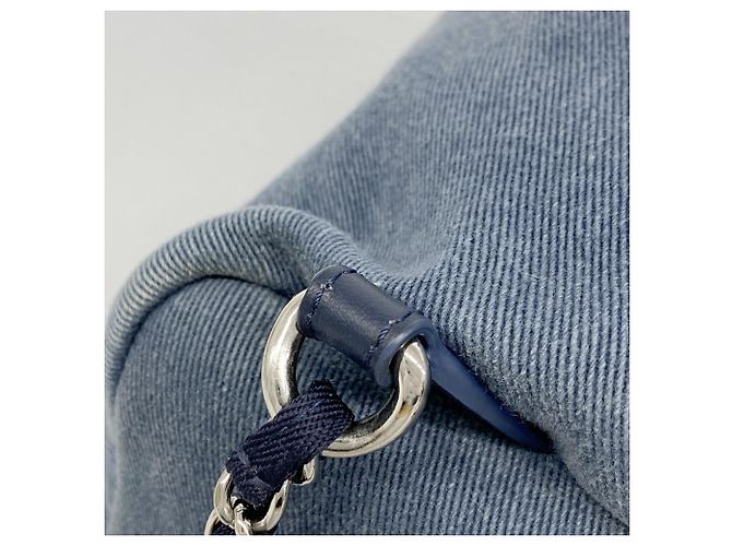 Chanel Deauville Denim Rucksack Blau Marineblau - Ansicht 8