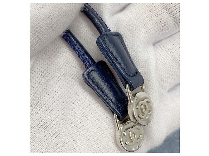 Chanel Deauville Denim Rucksack Blau Marineblau - Ansicht 9