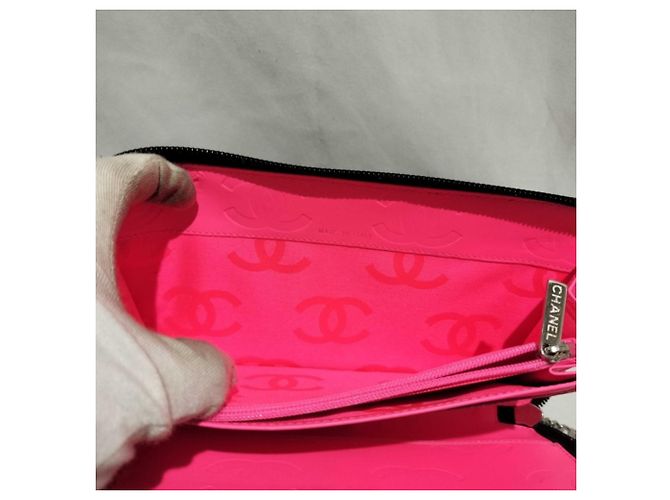 Chanel Cambon Lang Wallet Schwarz Pink - Ansicht 6