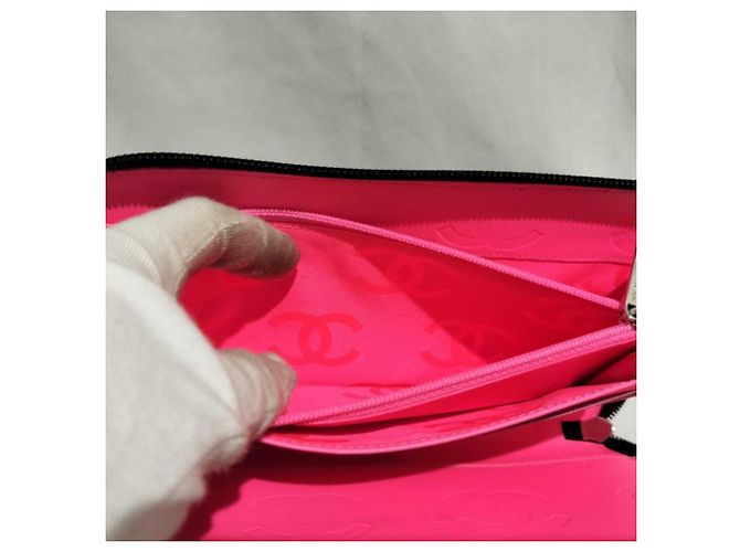 Chanel Cambon Lang Wallet Schwarz Pink - Ansicht 7