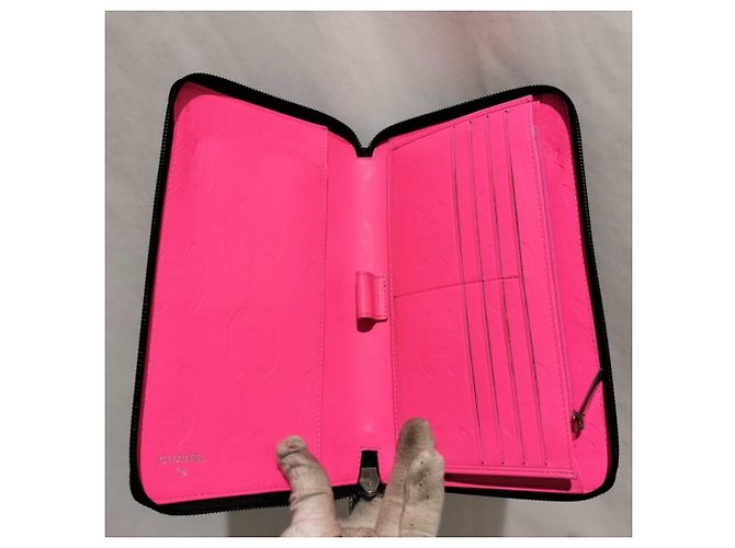 Chanel Cambon Lang Wallet Schwarz Pink - Ansicht 8