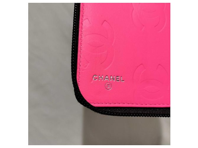 Chanel Cambon Lang Wallet Schwarz Pink - Ansicht 9