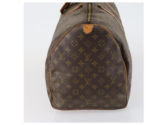 Bolso Keepall Louis Vuitton en lona Monogram 55 Castaño - vista 3