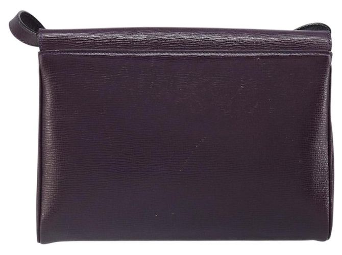 Céline Borsa a spalla in pelle con logo circolare Celine Porpora - vista 2