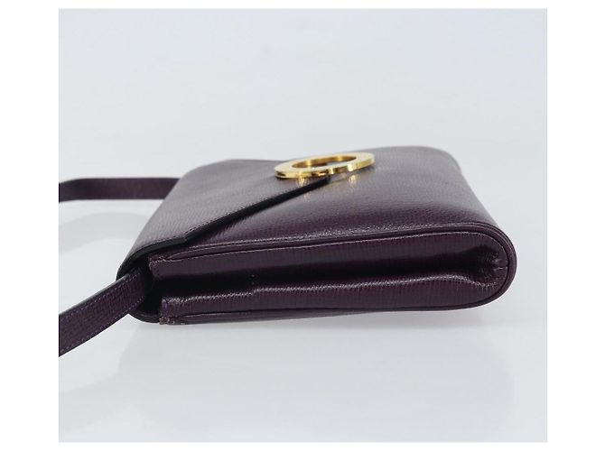 Céline Borsa a spalla in pelle con logo circolare Celine Porpora - vista 4