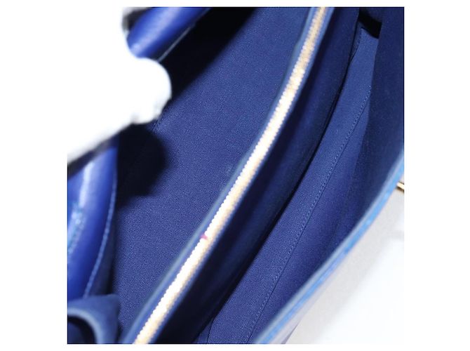 Saint Laurent Muse Two Tasche aus Leder mit Canvas Medium Blau - Ansicht 5