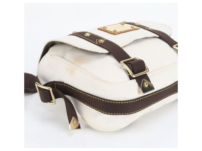 Borsa a Spalla Louis Vuitton Antigua Besas PM Ecru Crudo - vista 4