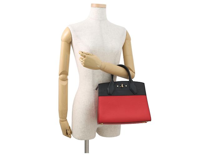 Borsa a mano in pelle PM City Steamer Louis Vuitton Nero Rosso - vista 4