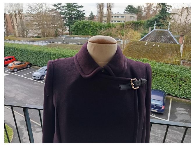 Abrigo Miu Miu de lana púrpura oscuro Morado oscuro - vista 2