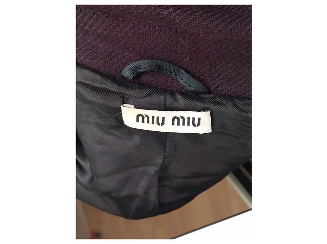 Abrigo Miu Miu de lana púrpura oscuro Morado oscuro - vista 8