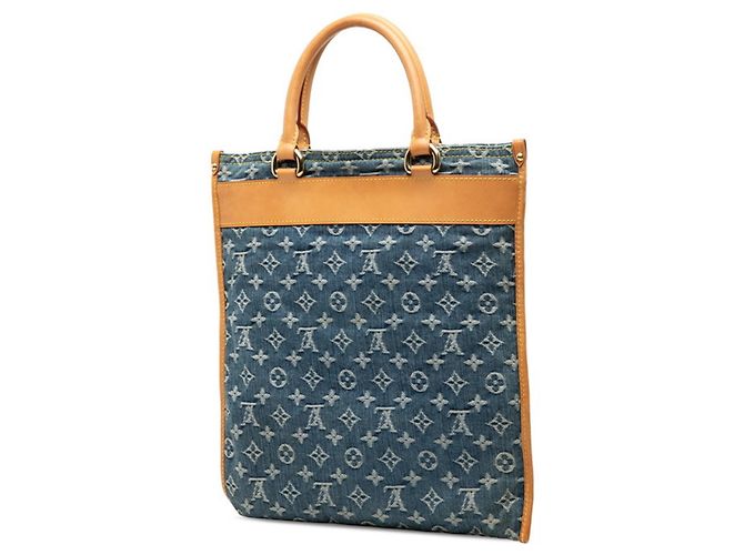 Borsa tote piatta in denim Monogram Louis Vuitton Blu - vista 2
