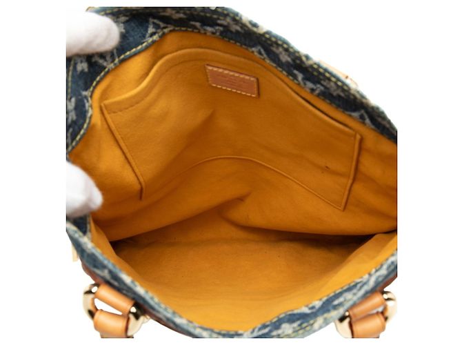 Borsa tote piatta in denim Monogram Louis Vuitton Blu - vista 4