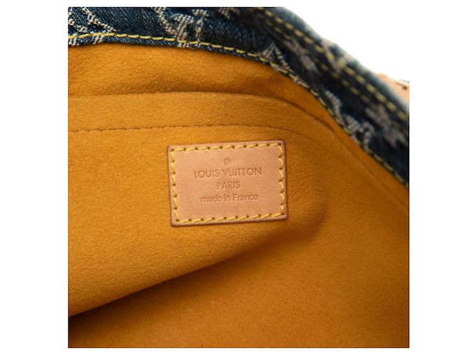 Borsa tote piatta in denim Monogram Louis Vuitton Blu - vista 5