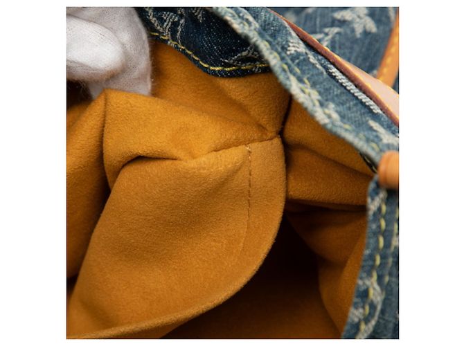 Borsa tote piatta in denim Monogram Louis Vuitton Blu - vista 6