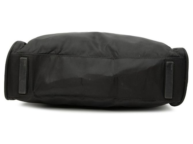 Borsa tote con placca logo triangolo Prada Nero - vista 3
